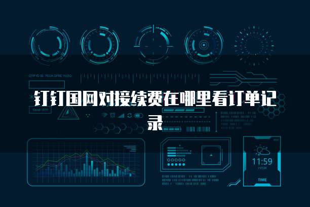 钉钉国网对接续费在哪里看订单记录