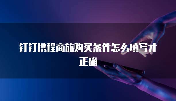 钉钉携程商旅购买条件怎么填写才正确