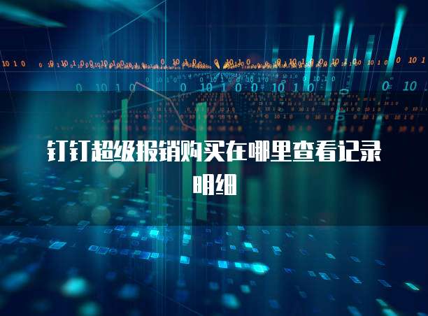 钉钉超级报销购买在哪里查看记录明细