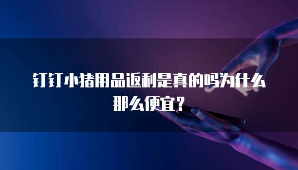 钉钉小猪用品返利是真的吗为什么那么便宜？