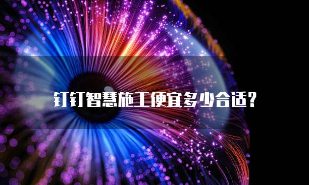 钉钉智慧施工便宜多少合适?