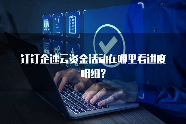 钉钉企速云资金活动在哪里看进度明细?
