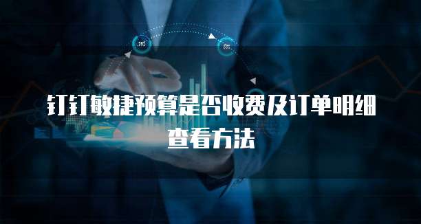 钉钉敏捷预算是否收费及订单明细查看方法