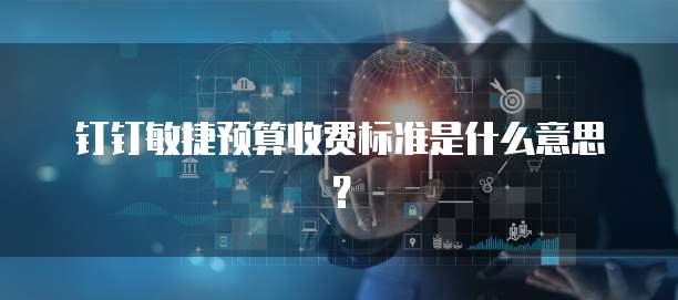 钉钉敏捷预算收费标准是什么意思?