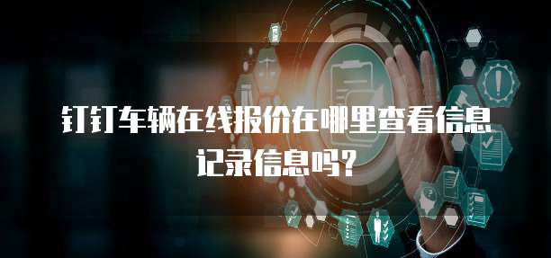 钉钉车辆在线报价在哪里查看信息记录信息吗?