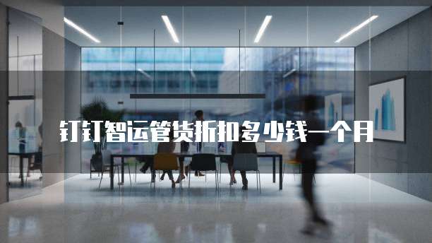 钉钉智运管货折扣多少钱一个月