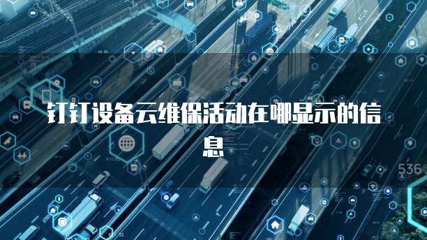 钉钉设备云维保活动在哪显示的信息