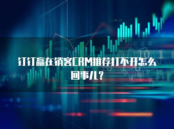 钉钉赢在销客CRM推荐打不开怎么回事儿?