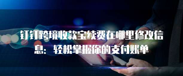 钉钉跨境收款宝续费在哪里修改信息:轻松掌握你的支付账单
