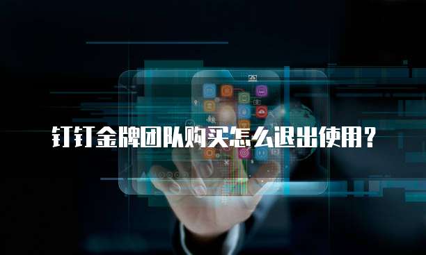 钉钉金牌团队购买怎么退出使用?