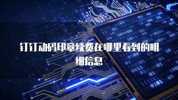 钉钉动码印章续费在哪里看到的明细信息