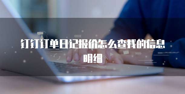 钉钉订单日记报价怎么查找的信息明细