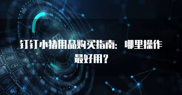 钉钉小猪用品购买指南:哪里操作最好用?