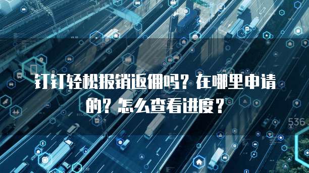 钉钉轻松报销返佣吗?在哪里申请的?怎么查看进度?