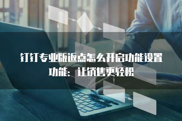 钉钉专业版返点怎么开启功能设置功能:让销售更轻松