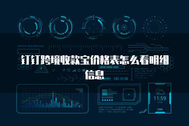 钉钉跨境收款宝价格表怎么看明细信息