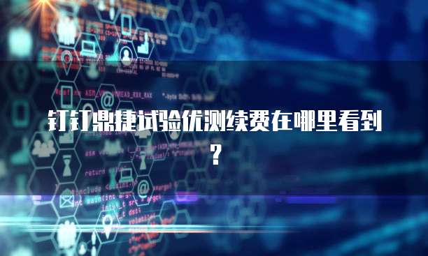 钉钉鼎捷试验优测续费在哪里看到?