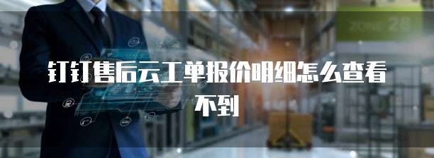 钉钉售后云工单报价明细怎么查看不到