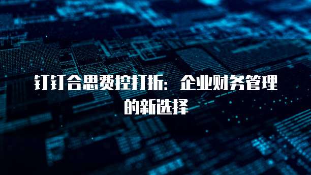 钉钉合思费控打折:企业财务管理的新选择