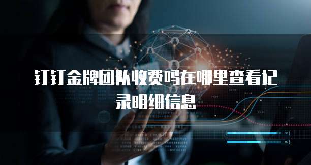 钉钉金牌团队收费吗在哪里查看记录明细信息