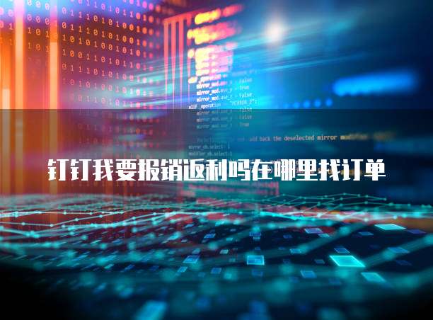 钉钉我要报销返利吗在哪里找订单