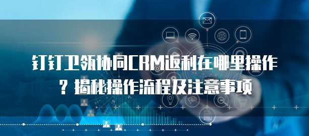 钉钉卫瓴协同CRM返利在哪里操作?揭秘操作流程及注意事项
