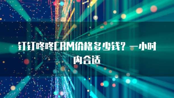 钉钉咚咚CRM价格多少钱?一小时内合适
