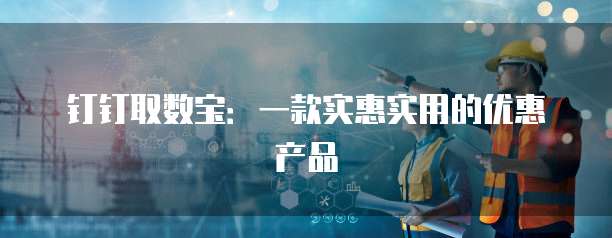 钉钉取数宝:一款实惠实用的优惠产品