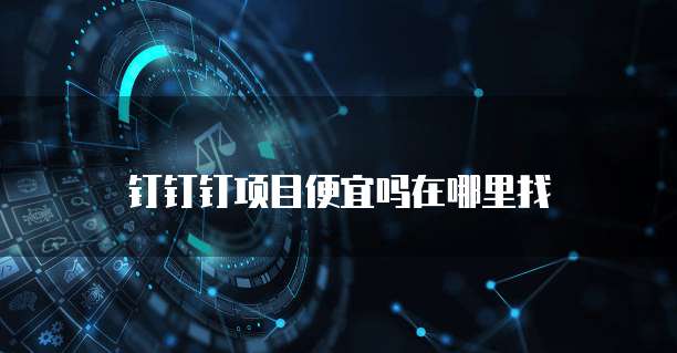 钉钉钉项目便宜吗在哪里找