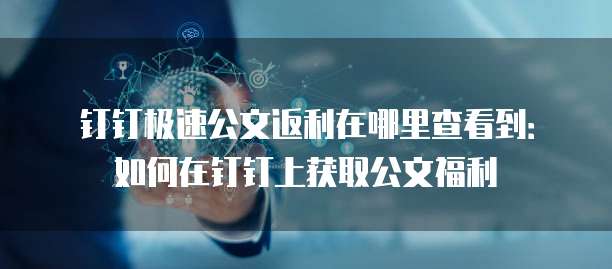 钉钉极速公文返利在哪里查看到:如何在钉钉上获取公文福利