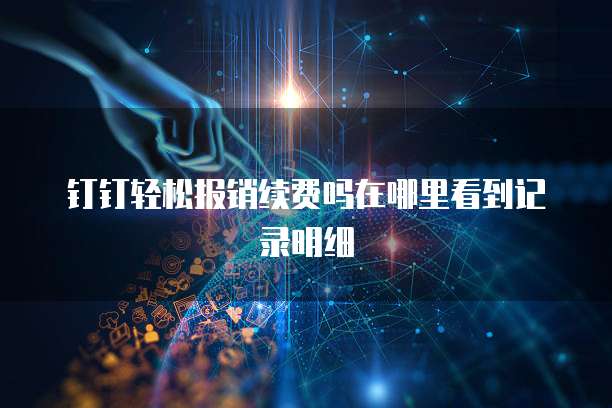 钉钉轻松报销续费吗在哪里看到记录明细