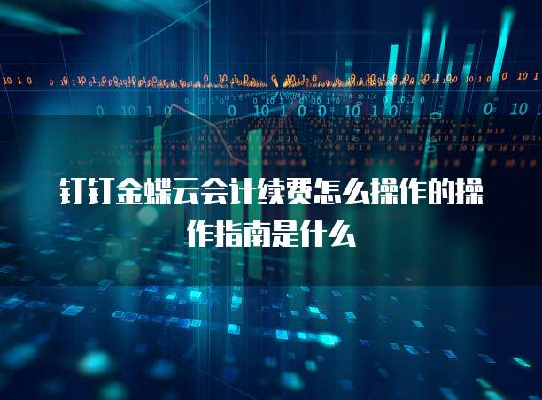 钉钉金蝶云会计续费怎么操作的操作指南是什么