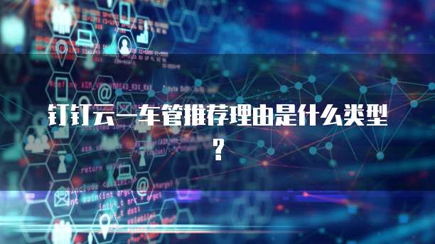 钉钉云一车管推荐理由是什么类型?