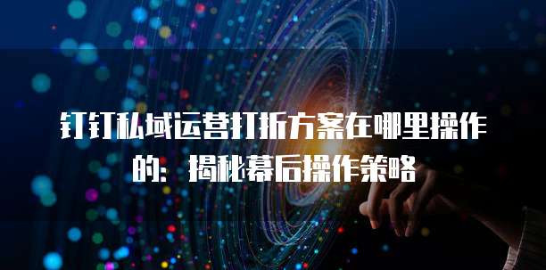 钉钉私域运营打折方案在哪里操作的:揭秘幕后操作策略