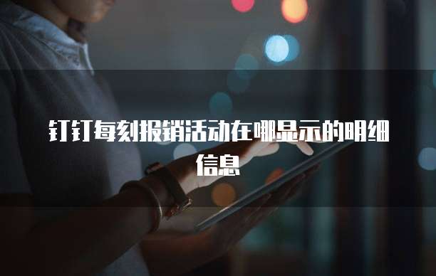 钉钉每刻报销活动在哪显示的明细信息
