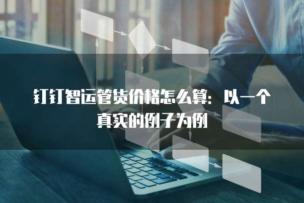 钉钉智运管货价格怎么算:以一个真实的例子为例