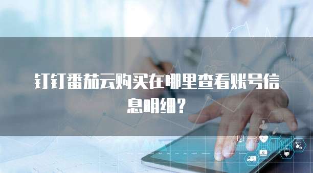 钉钉番茄云购买在哪里查看账号信息明细?