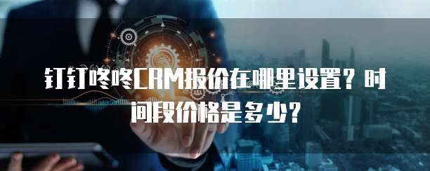 钉钉咚咚CRM报价在哪里设置?时间段价格是多少?