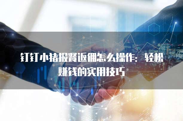 钉钉小猪报餐返佣怎么操作:轻松赚钱的实用技巧