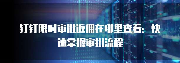 钉钉限时审批返佣在哪里查看:快速掌握审批流程