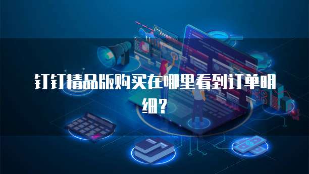 钉钉精品版购买在哪里看到订单明细?