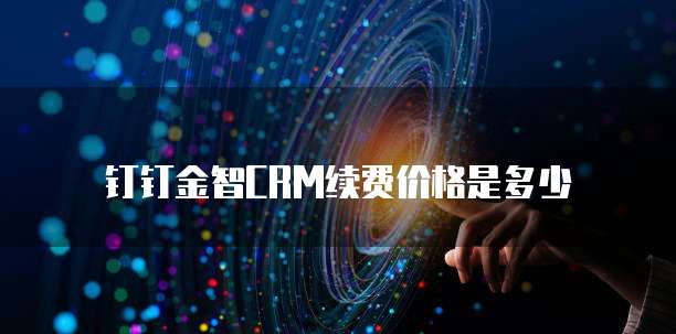 钉钉金智CRM续费价格是多少