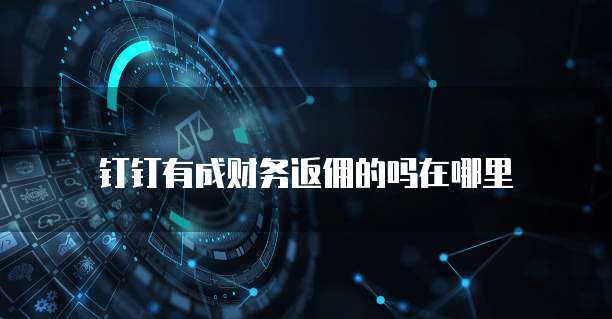 钉钉有成财务返佣的吗在哪里
