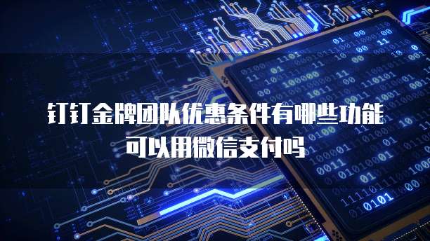 钉钉金牌团队优惠条件有哪些功能可以用微信支付吗