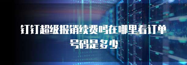 钉钉超级报销续费吗在哪里看订单号码是多少