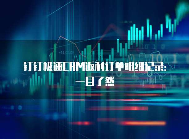 钉钉极速CRM返利订单明细记录:一目了然