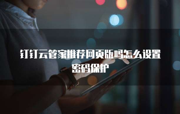 钉钉云管家推荐网页版吗怎么设置密码保护