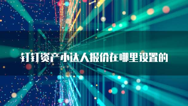 钉钉资产小达人报价在哪里设置的