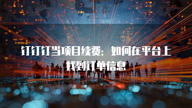钉钉钉当项目续费：如何在平台上找到订单信息