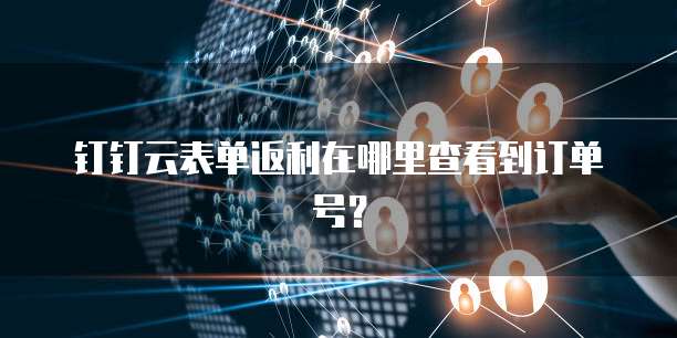 钉钉云表单返利在哪里查看到订单号?